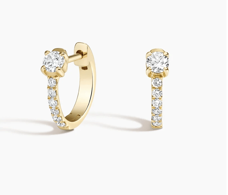 Round Diamond Huggie Earrings (1/3 ct. tw.) in 18K Yellow Gold
