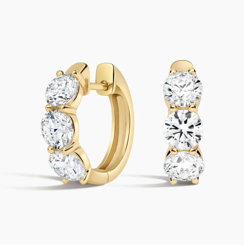 Diamond Huggie Earrings in 18K Yellow Gold