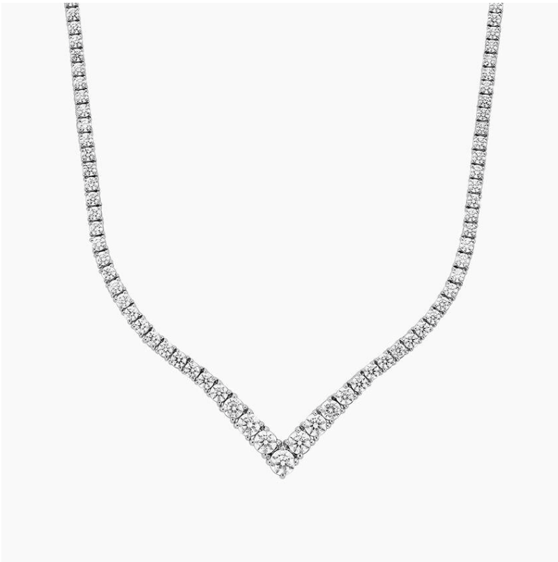 Diamond Tennis Necklace in 18k White Gold
