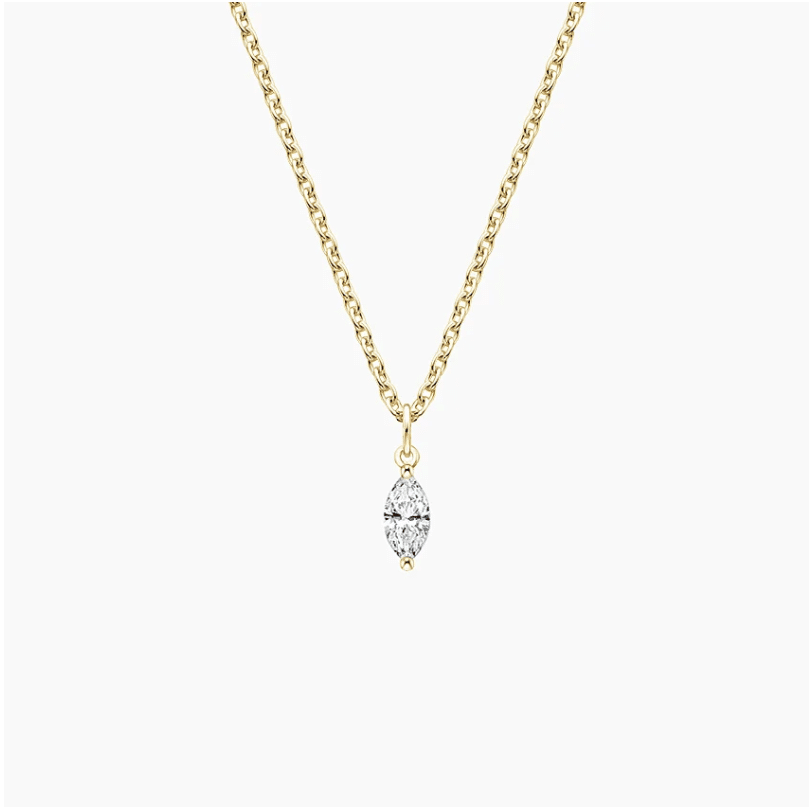 Marquise  Diamond Pendant  in 18k Yellow Gold