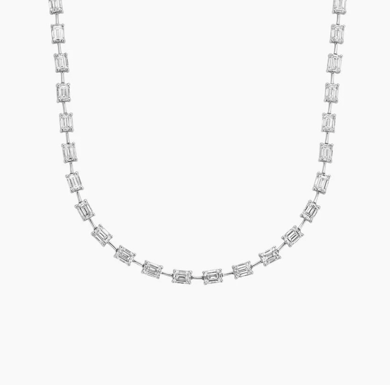 Diamond Tennis Necklace in 18k White Gold