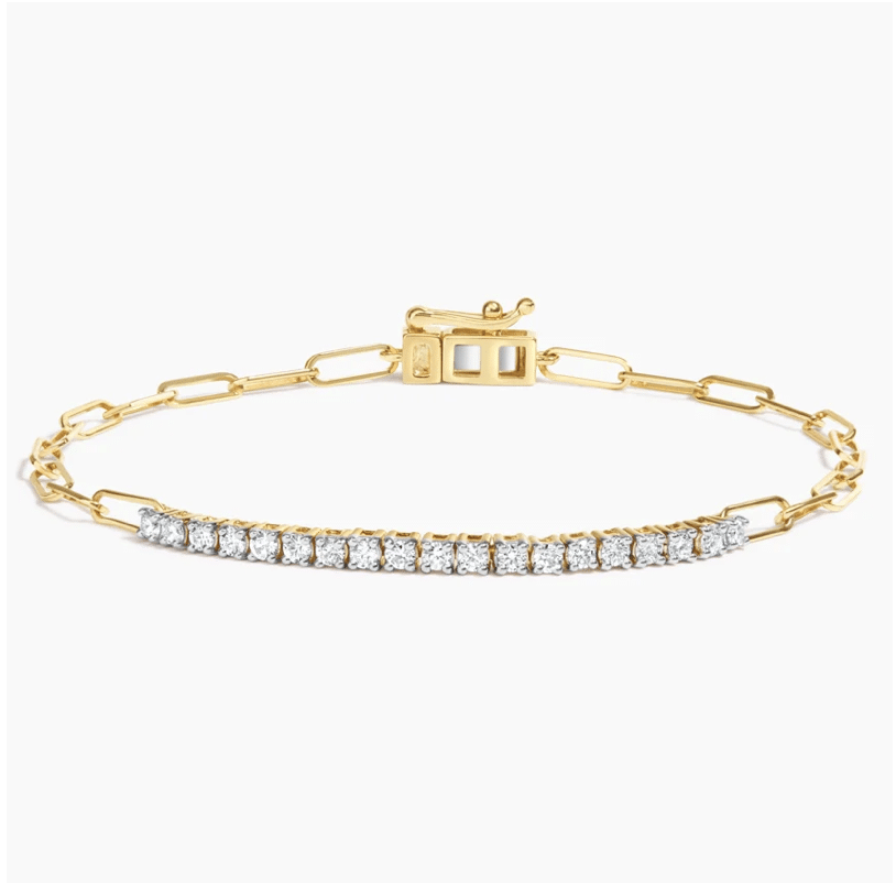 Half Coverage Diamond  Bracelet in 18K Yellow Gold