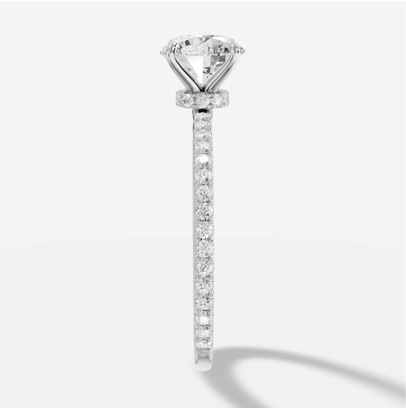 Round Diamond Ring in 18K White Gold - Image 2