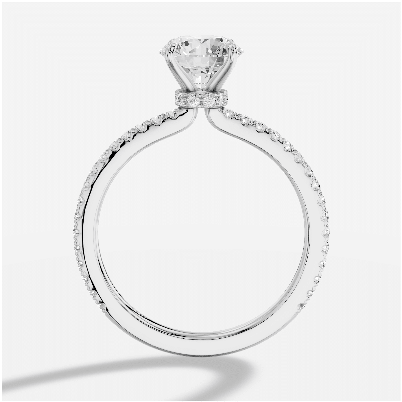Round Diamond Ring in 18K White Gold - Image 5