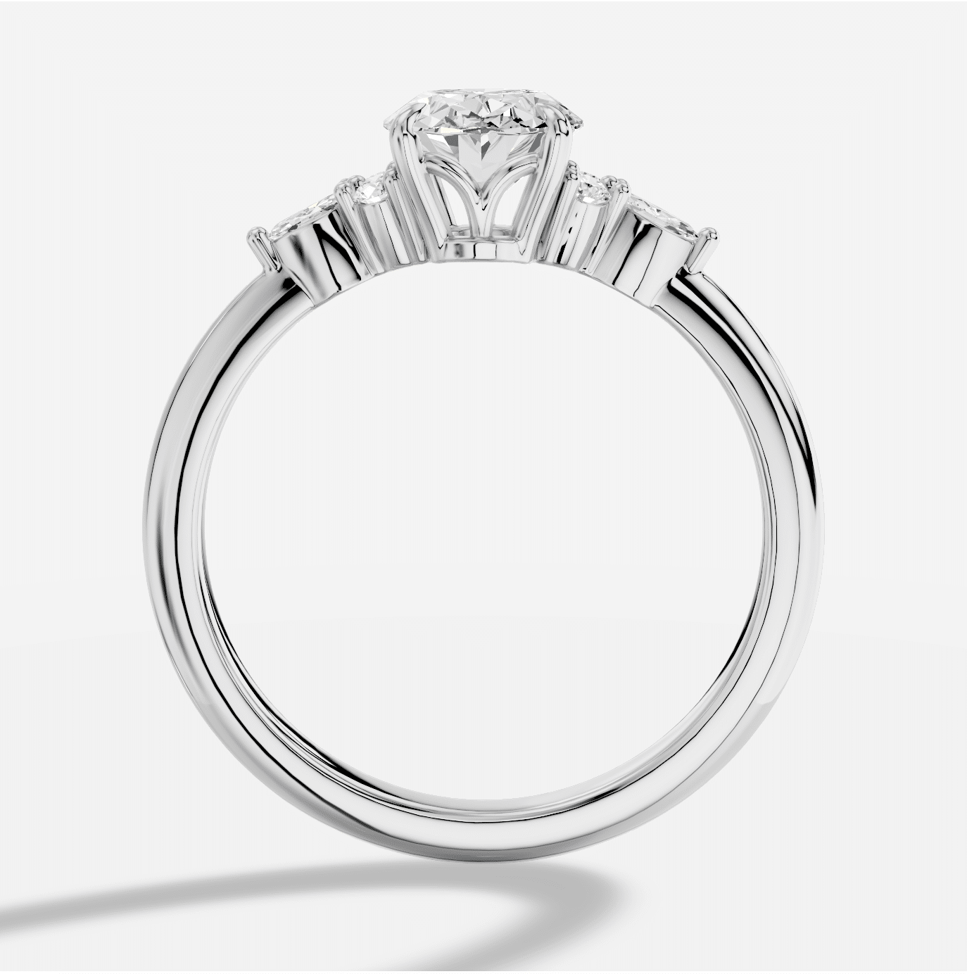Oval Diamond Ring in 18K White Gold - Image 2